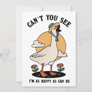 Happy As Can Be Cute Happy Goose Thank You Card