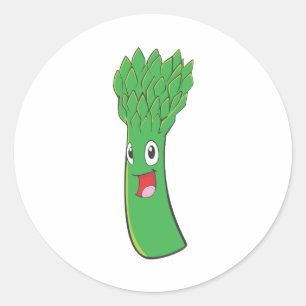 Happy Asparagus Vegetable Classic Round Sticker