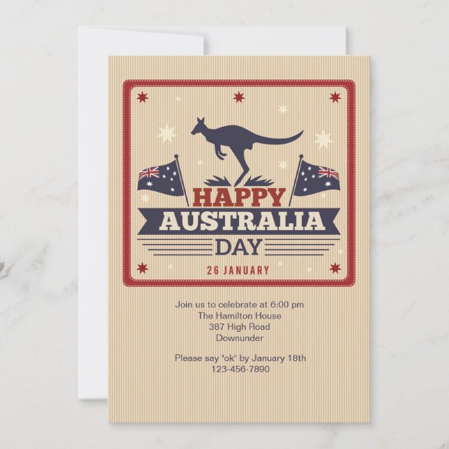 Happy Australia Day Invitation (Front)