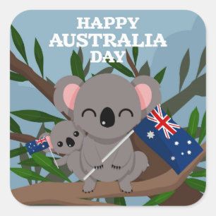 Happy Australia Day Square Sticker
