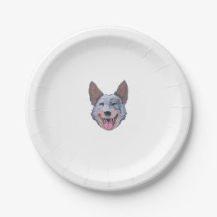 Happy Australian Cattle Dog  Paper Plate