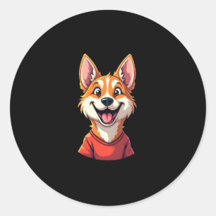 Happy Australian Cattle Dog Tank Top Classic Round Sticker