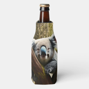 Happy Australian Koala Bear In Tree, Bottle Cooler