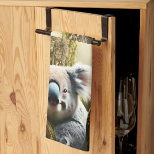 Happy Australian Koala In Tree, Dish Towel