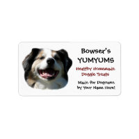 Happy Australian Shepherd custom Dog Treats Label