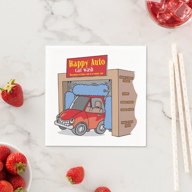 Happy Auto Car Wash Paper Napkins (Creator Uploaded)