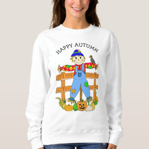 Happy Autumn Halloween Scarecrow and Pumpkins Sweatshirt