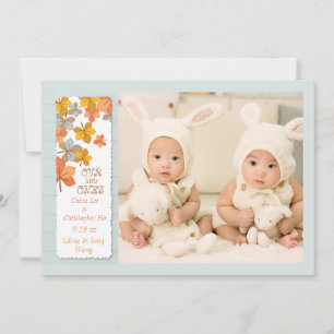 Happy Autumn Photo Birth Announcement