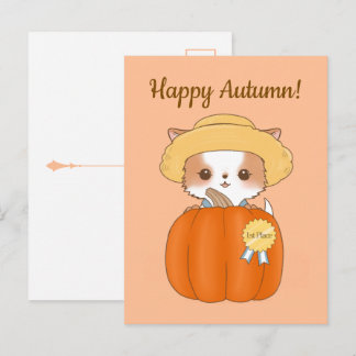 Happy Autumn Pumpkin Season Greeting Postcard