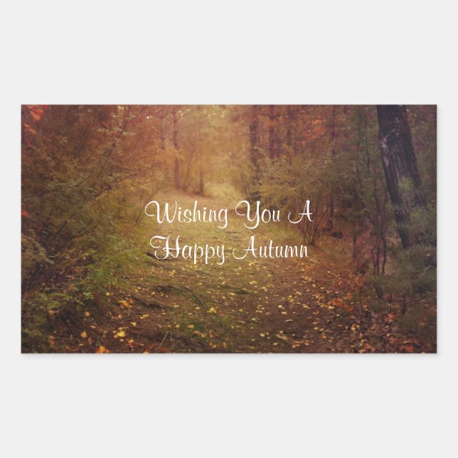 Happy Autumn Rectangular Sticker (Front)