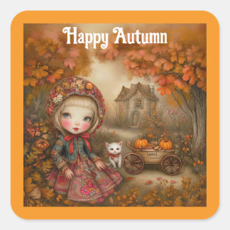 Happy  Autumn Square Sticker