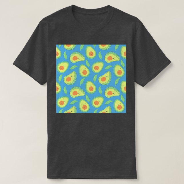 Happy Avocado Pattern 5 T-Shirt (Design Front)