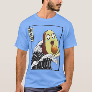 Happy Avocado Surfing Japan Kanagawa Wave Kawaii A T-Shirt