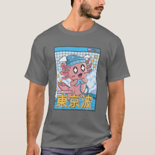 Happy Axolotl Gaming Vaporwave Aesthetic Kawaii Ga T-Shirt