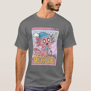 Happy Axolotl Gaming Vaporwave Aesthetic Kawaii Ga T-Shirt