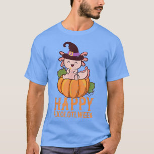 Happy Axolotlween Funny Axolotl Halloween Pumpkin T-Shirt