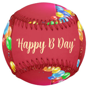 Happy B Day Balloon Style Softball