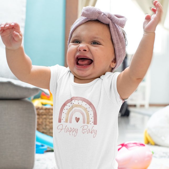 Happy Baby Boho Rainbow Baby Bodysuit  (Creator Uploaded)
