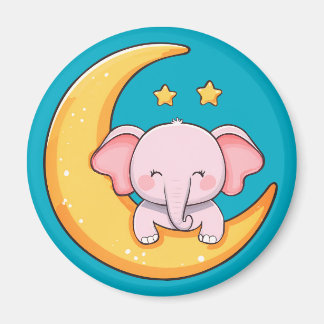 Happy baby elephant magnet