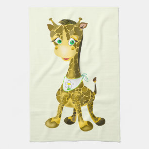 Happy Baby Giraffe kitchen towel - Custom Colours