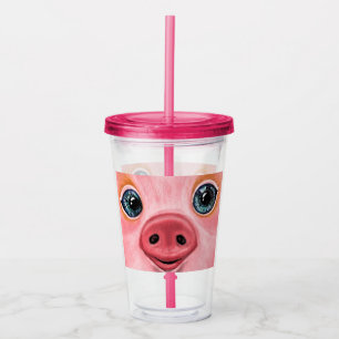 Happy Baby Pig Acrylic Tumbler - Smile