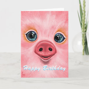Happy Baby Pig Birthday Card Funny