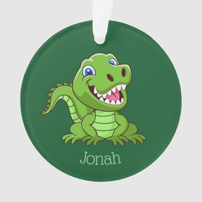 Happy Baby T-Rex Dinosaur Ornament (Front)