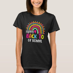 Happy Back To Of School Colorful Rainbow Heart Gir T-Shirt