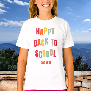 Happy Back To School Custom Text Colourful T-Shirt