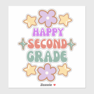 Happy back to school, hello 2nd grade sticker