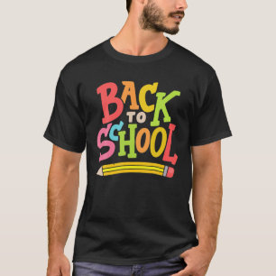 Happy Back To School Pencil Colourful Teacher Boy T-Shirt