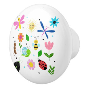 Happy Backyard Critters Ceramic Knob