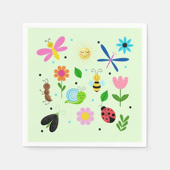 Happy Backyard Critters Napkin (Front)