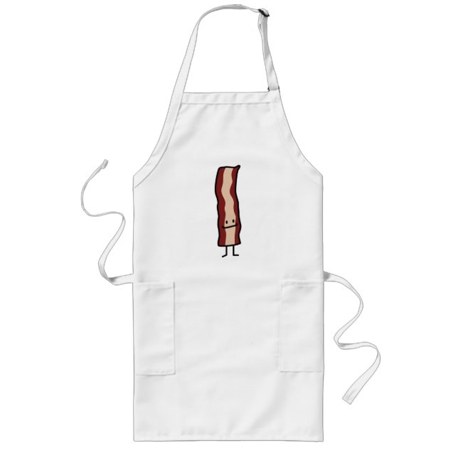 Happy Bacon Smirk Classic Design Long Apron (Front)