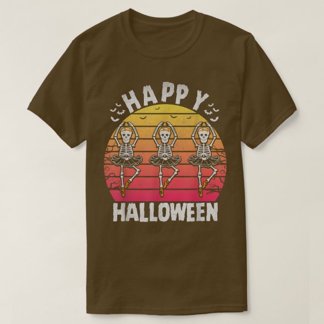 Happy Balletween Skeleton Ballerina Dancing Skelet T-Shirt (Design Front)