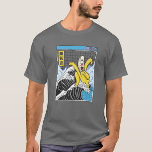 Happy Banana Kanagawa Wave Grid Landscape Digital T-Shirt