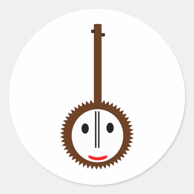 Happy Banjo Classic Round Sticker (Front)