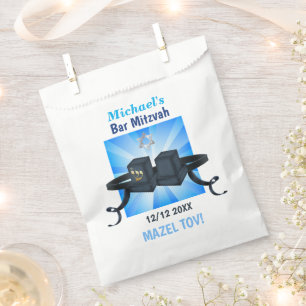 Happy Bar Mitzvah 20XX Tefillin Mazel Tov! Favour Bags