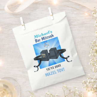 Happy Bar Mitzvah 20XX Tefillin Mazel Tov! Favour Bags