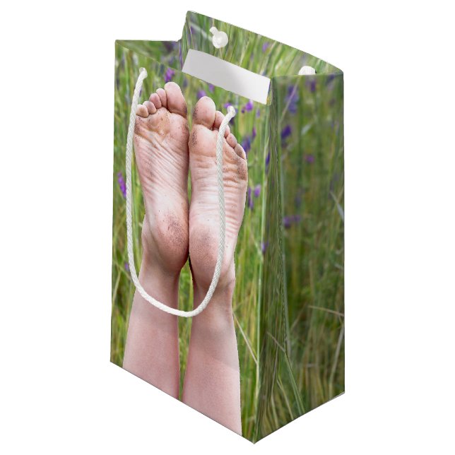 Happy Bare Feet Small Gift Bag (Front Angled)