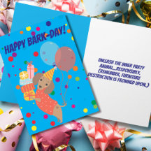 Happy Bark-Day Funny Dachshund Birthday
