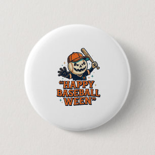 Happy Baseball Ween Vintage Halloween Baseball Des 6 Cm Round Badge
