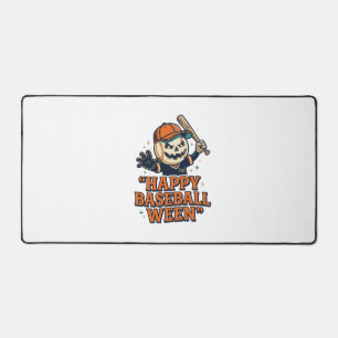 Happy Baseball Ween Vintage Halloween Baseball Des Desk Mat