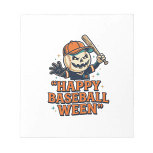 Happy Baseball Ween Vintage Halloween Baseball Des Notepad
