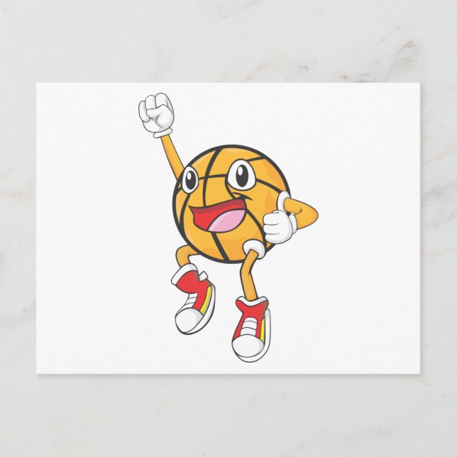 Happy Basketball Player Jumping Postcard (Front)
