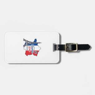 Happy Bastille Day France Map Eiffel Tower Vector_ Luggage Tag