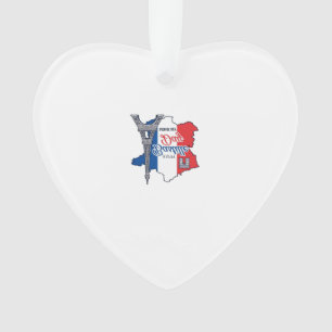 Happy Bastille Day France Map Eiffel Tower Vector_ Ornament