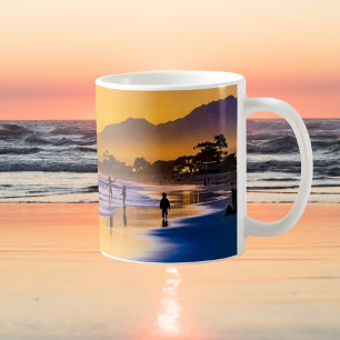 Happy Beach Dancer at Sunset Coffee Mug
