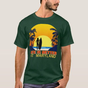 Happy beach surfer in Maryland  T-Shirt