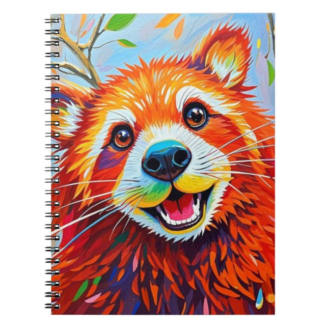 Happy Bear Expressive abstract animal art  Notebook (Front)